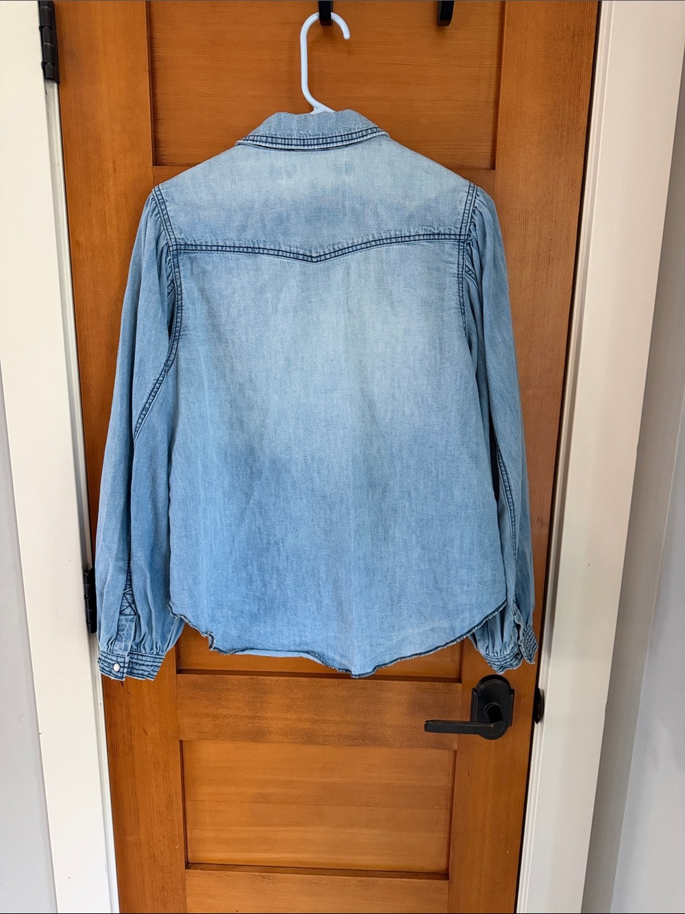 We The Free Free People With Love Light Blue Denim Western Chambray Button Down - Picture 2 of 4